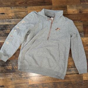 Nike Gray Half-Zip Sweatshirt L rose gold accents